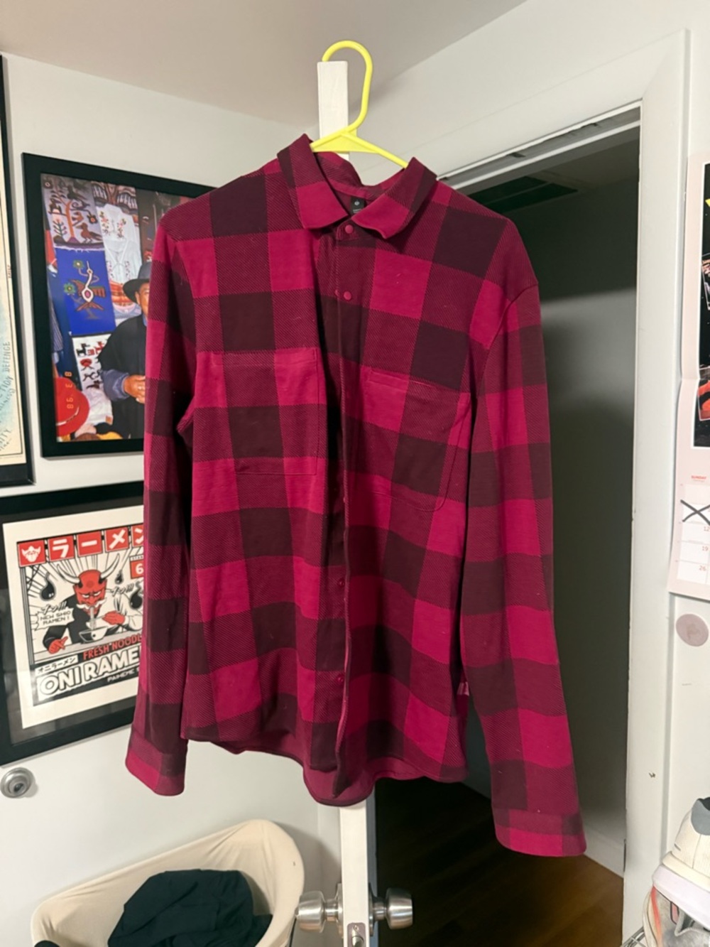 lululemon athletica Men's Red Plaid Button-Down Shirt
